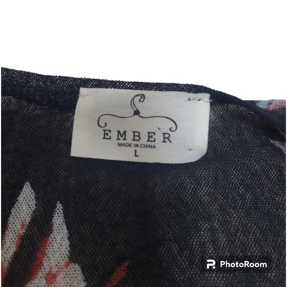 Anthropologie Ember Sheer Floral Flutter Sleeve Cover Wrap Dress – Size Large - Picture 4 of 12